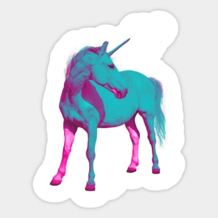 Beautiful blue and pink unicorn Sticker